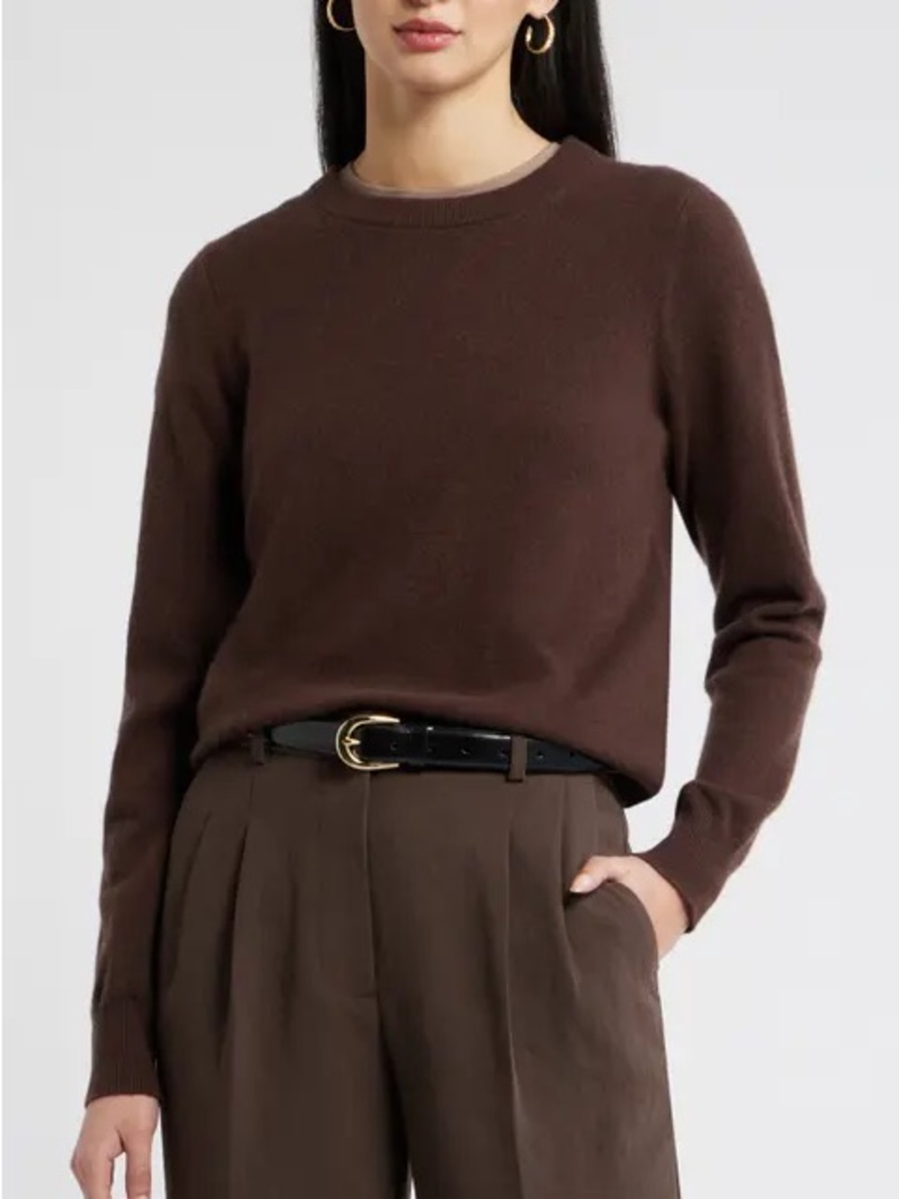 Banana Republic brown extra fine merino wool sweater